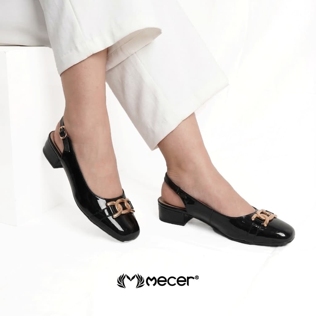 Gambar produk Mecer Monday WYH1808-15A - Slingback Block Heels Waita Casual dan Formal Look | Khaki dan Hitam Size 36-41