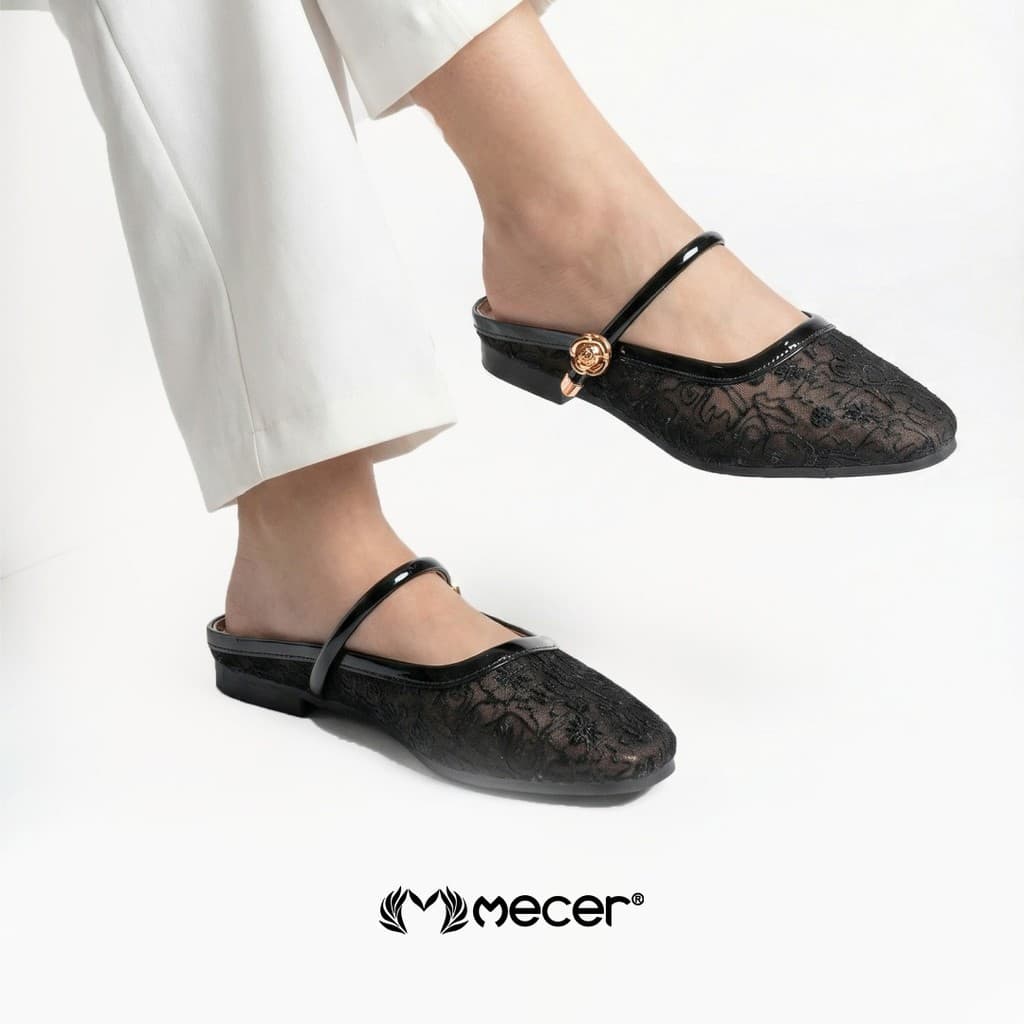 Thumbnail gambar ke-4 produk Mecer Daily WYH 65A265 Khaki dan Hitam Size 36-41, Slip On Wanita Casual Sandal Wanita Kekinian