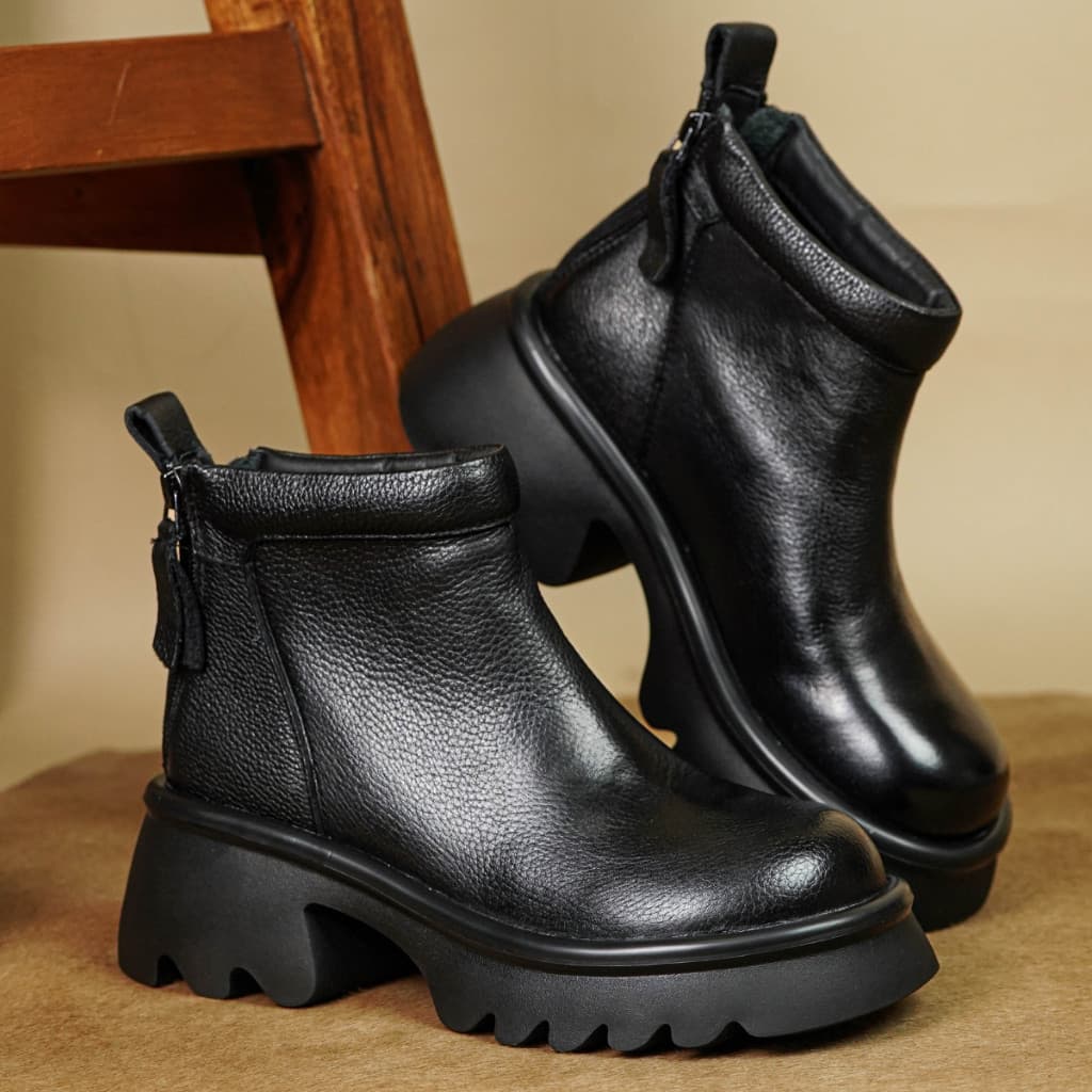 Thumbnail gambar ke-11 produk Pollux Boots WBB 2818 Sepatu Boots Wanita Kekinian Bahan Kulit Asli Premium