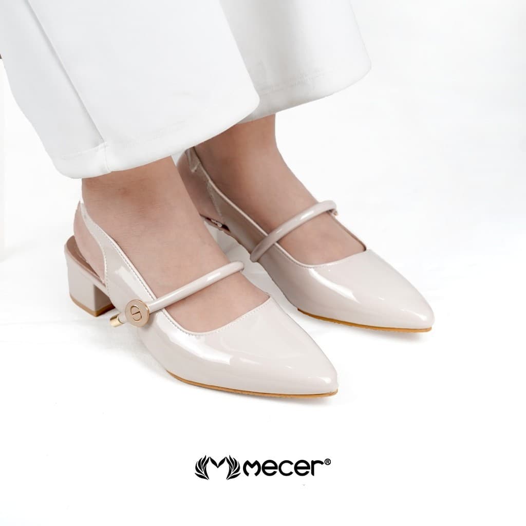 Thumbnail gambar ke-5 produk Mecer Monday WYH636624 Khaki dan Hitam Size 36-41, Block Heels Wanita Cocok Untuk Acara Formal, Pesta, Rapat dan Kerja