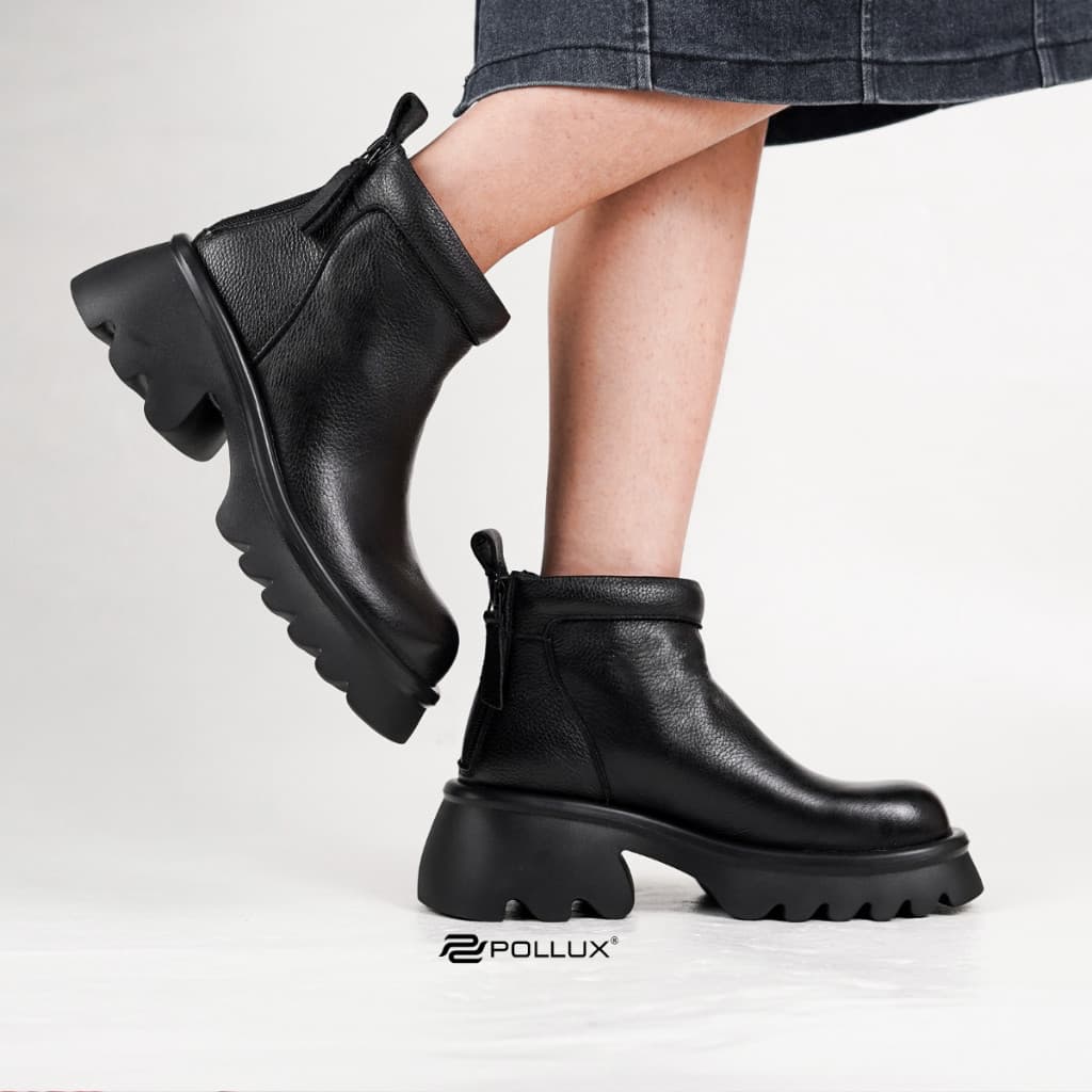 Gambar ke-9 produk Pollux Boots WBB 2818 Sepatu Boots Wanita Kekinian Bahan Kulit Asli Premium