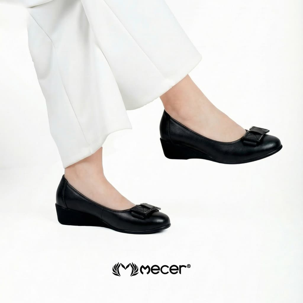 Thumbnail gambar ke-7 produk MECER Monday WYHG 173A Apricot dan Hitam Size 36-41, Wedges Wanita, Sepatu Formal Kantor dan Kuliah