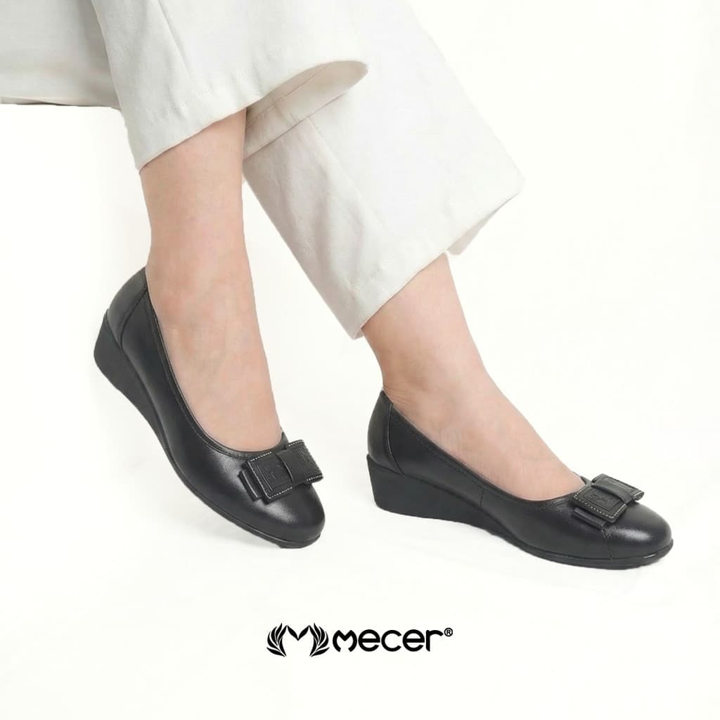 Thumbnail gambar ke-2 produk MECER Monday WYHG 173A Apricot dan Hitam Size 36-41, Wedges Wanita, Sepatu Formal Kantor dan Kuliah