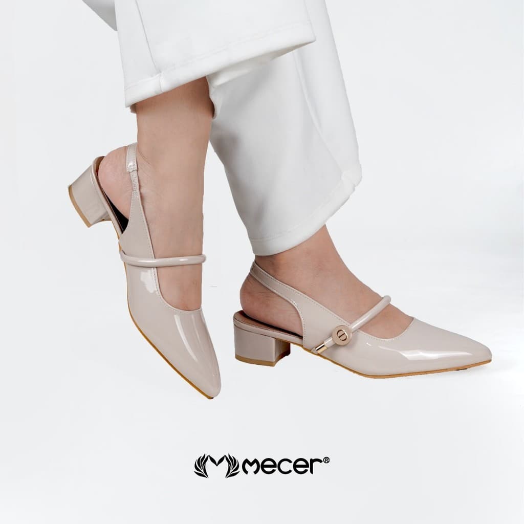 Gambar ke-9 produk Mecer Monday WYH636624 Khaki dan Hitam Size 36-41, Block Heels Wanita Cocok Untuk Acara Formal, Pesta, Rapat dan Kerja