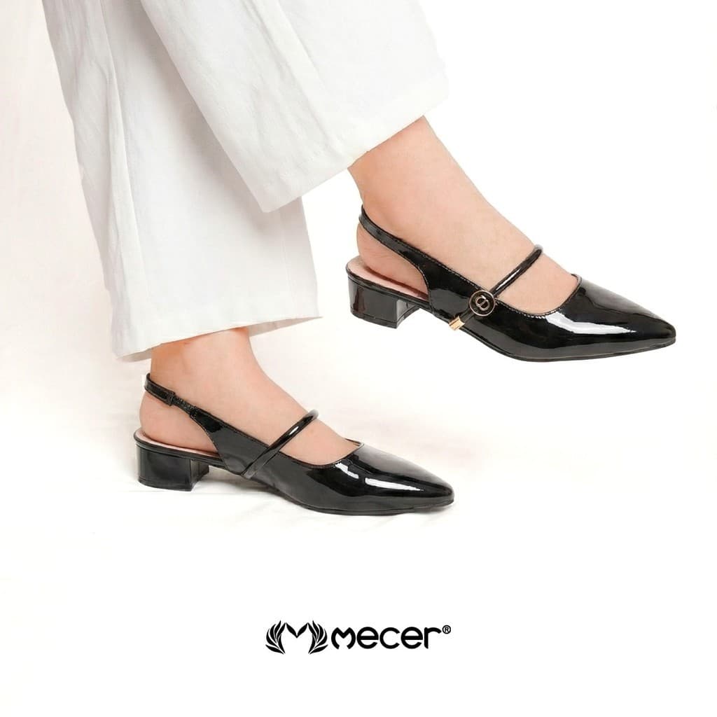 Thumbnail gambar ke-8 produk Mecer Monday WYH636624 Khaki dan Hitam Size 36-41, Block Heels Wanita Cocok Untuk Acara Formal, Pesta, Rapat dan Kerja