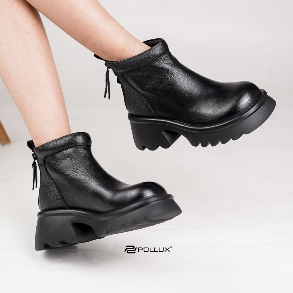 Thumbnail gambar ke-4 produk Pollux Boots WBB 2818 Sepatu Boots Wanita Kekinian Bahan Kulit Asli Premium