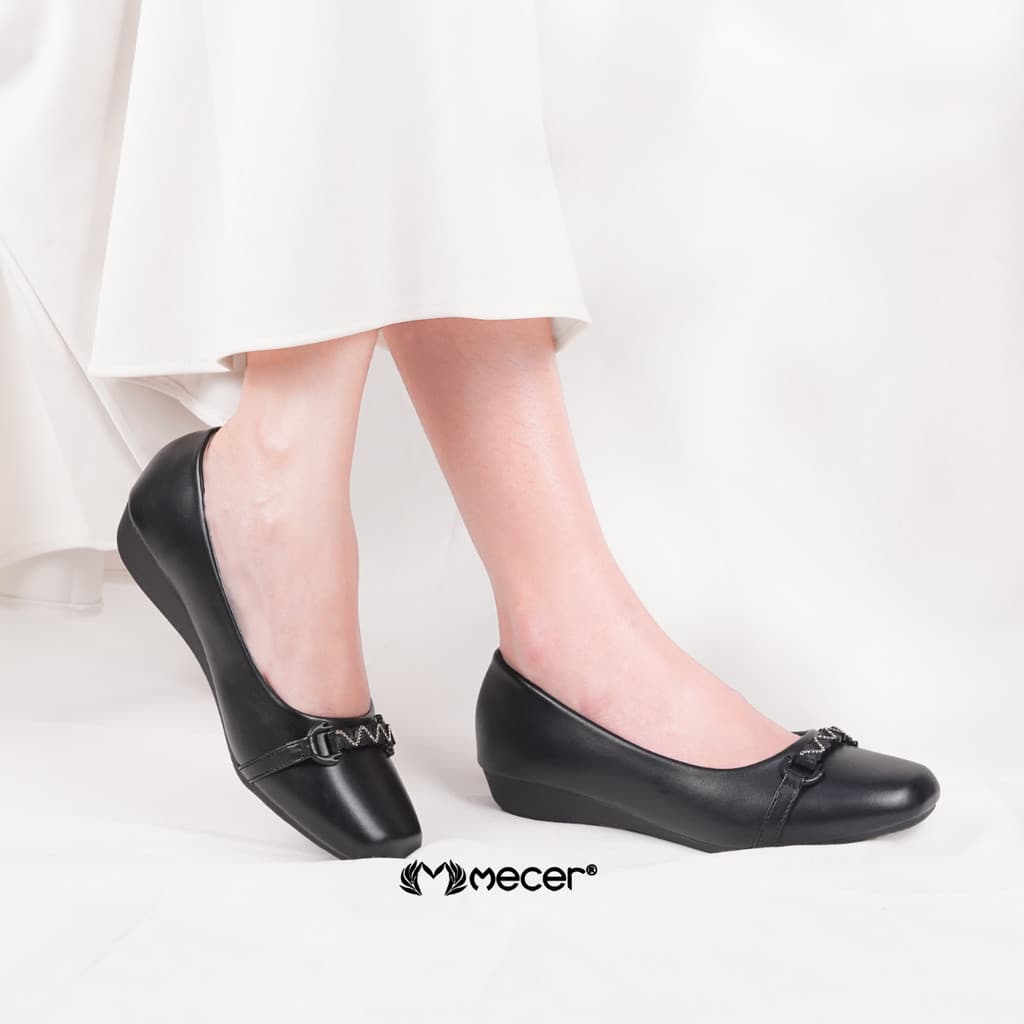 Gambar ke-6 produk Mecer Monday WYH 3988293 Khaki dan Hitam Size 36-41, Flat Shoes Wanita Kekinian Formal, Kuliah, Kantor