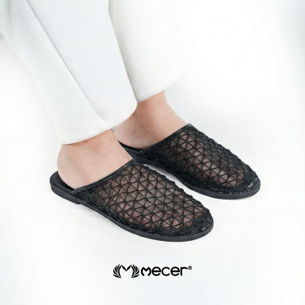 Thumbnail gambar ke-5 produk Mecer Daily WABM999-5 Khaki dan Hitam Size 36-41, Sandal Slip On Wanita Simpel Tertutup